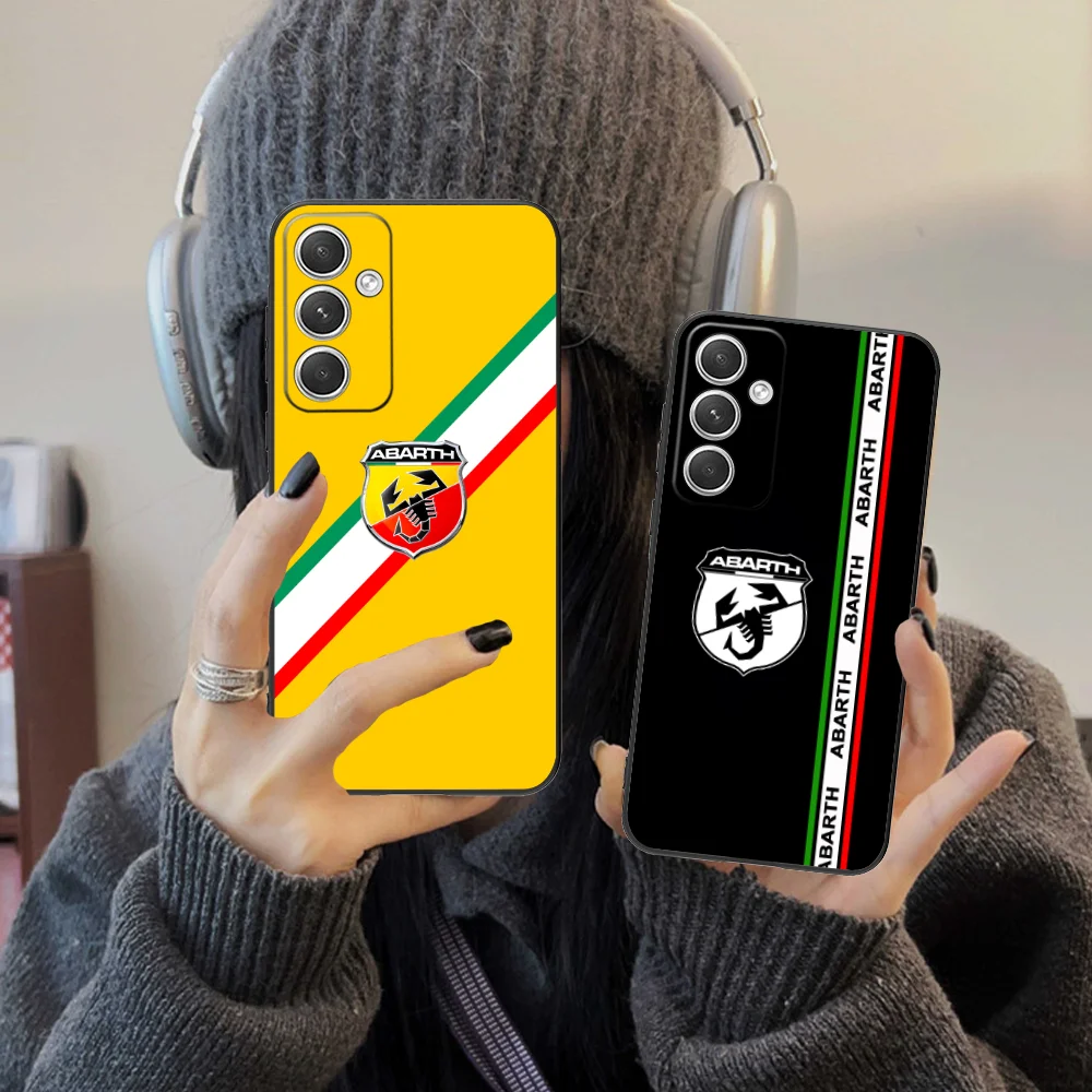 Mobile A-Abarths Phone Case for Samsung Galaxy S24 S23 S22 S21 S20 S10 S9 Plus FE Ultra Lite Black Smartphone Cover