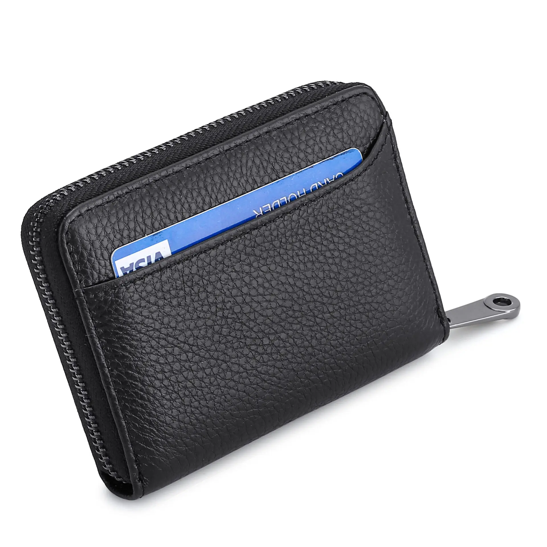 

VIP ID Card Holder Walet Genuine Leather Bank Credit Card Rfid Wallet Men and Women Slim Small Change Coin Keys Cards Zipper Bag