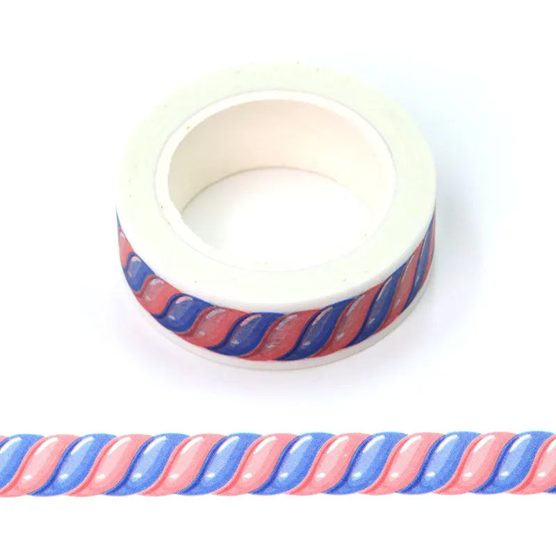 

1 PCS Decorative Pink and Purple Candy Paper Washi Tapes for Bullet Journal Adhesive Border Masking Tape Cute Stationery