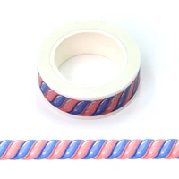 1 pcs decorative pink and purple candy paper washi tapes for bullet journal adhesive border masking tape cute stationery