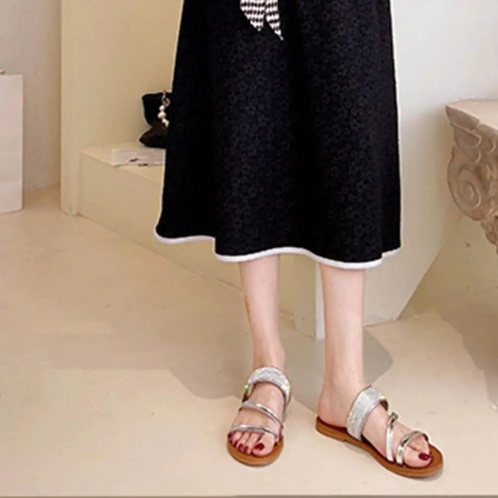 

Slippers Trendy Solid Color Summer Slippers Shining Lightweight Beach Slippers