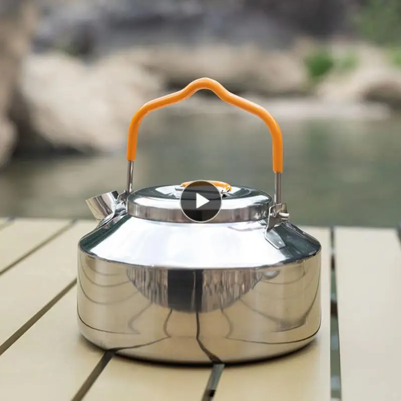 

Кемпинговый чайник Туристическая посуда из нержавеющей стали, походный чайник, перезаряжаемый походный кофейник, чайник для кемпинга, мини...