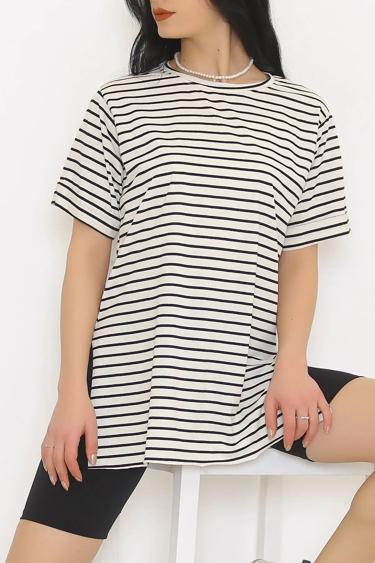 

Striped t-shirt ecrublack-9173.1567.