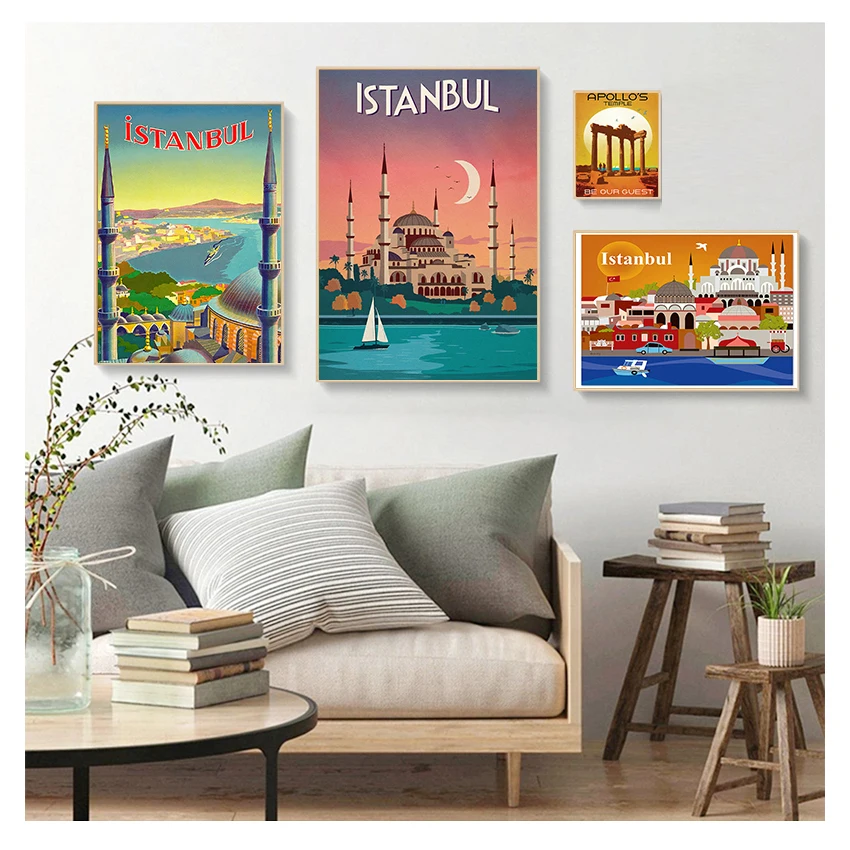 Поп-арт путешествия холст живопись винтажная стена крафт плакаты покрытые стены