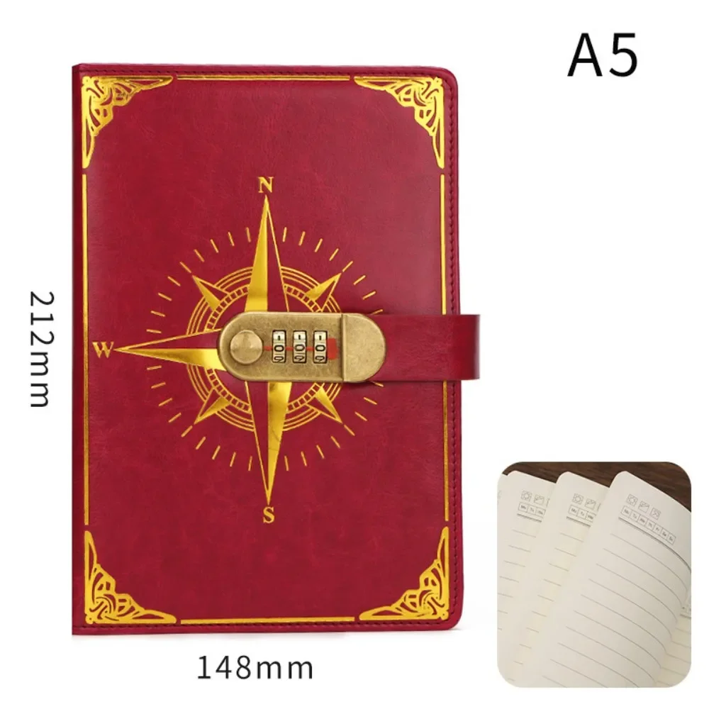 

JESJELIU Ретро Книга паролей с замком черного цвета