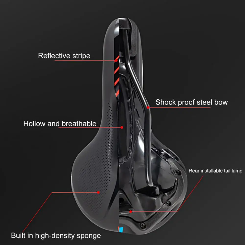 Высокопрочное велосипедное седло высокая эластичность светоотражающий дизайн
