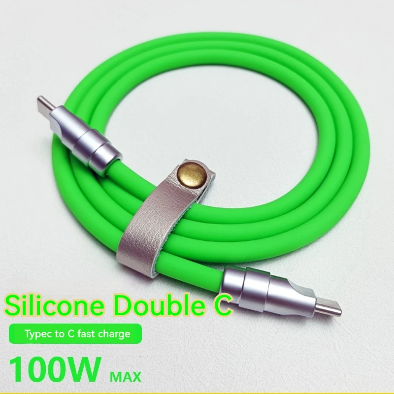 

100W Fast Charge Type C To Type C Cable For MacBook Pro iPad Pad Pro For Xiaomi Redmi Samsung Huawei Phone Charger Cord Silicone