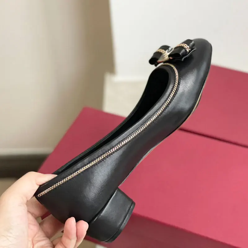 

Женские туфли с круглым носком, балетки из овечьей кожи с пряжкой, весна-лето 2023