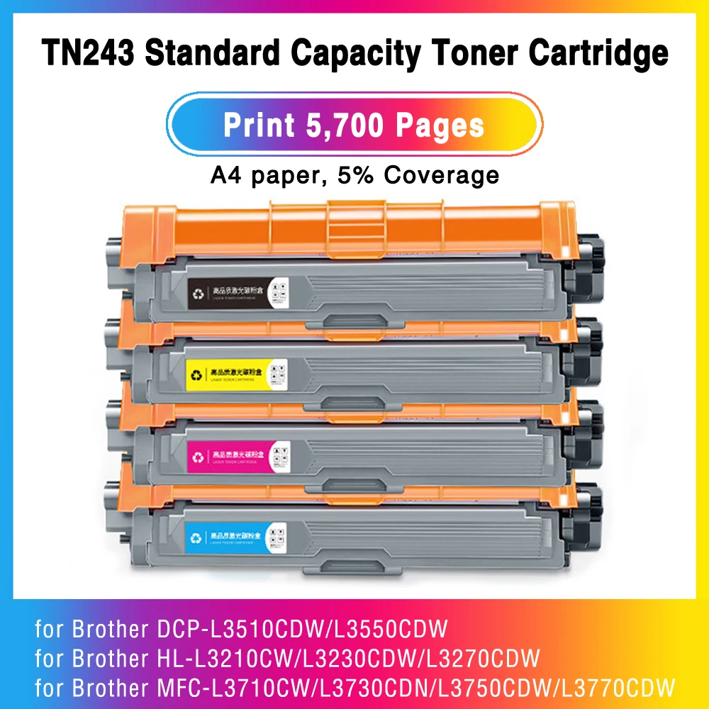 Фото Тонер-картридж TN243 TN247 EU, совместимый с Brother MFC-L3710cdw L3750cdw 3770cdw DCP-L3510cdw L3550cdw HL-L3210cw L3230 L3270 №2