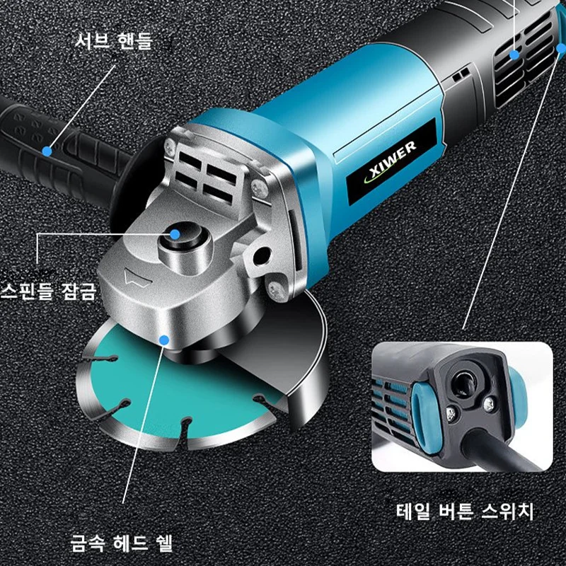 Angle Grinding and Polishing Machine 1600W Brushless Impact Angle Grinder Electric Cordless Polishing Grinding Machine Rechargea