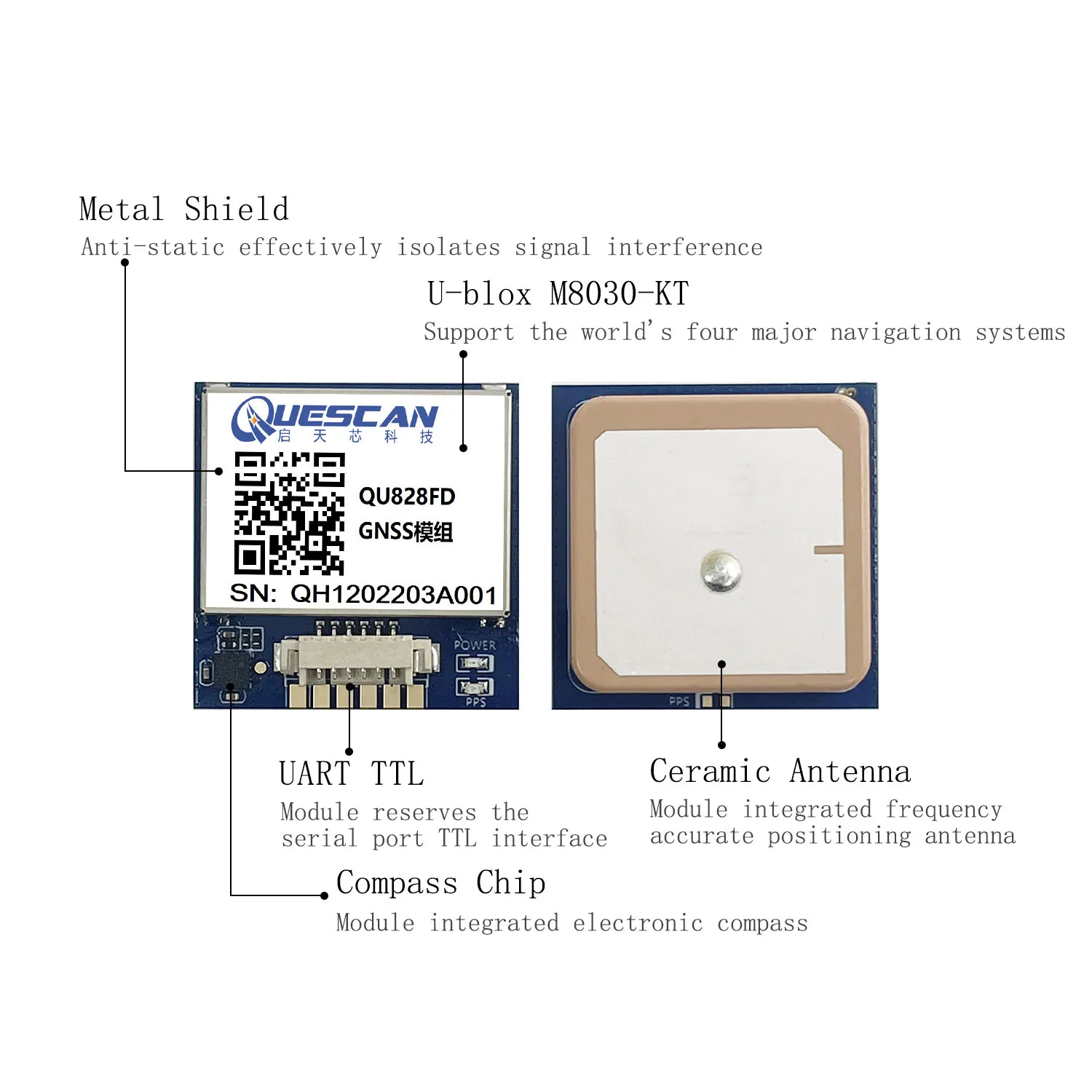 GPS GLONASS двухрежимный GPS-модуль Pixhawk Apm Дрон FPV Компас UART TTL GNSS антенный приемник NEO-M8N