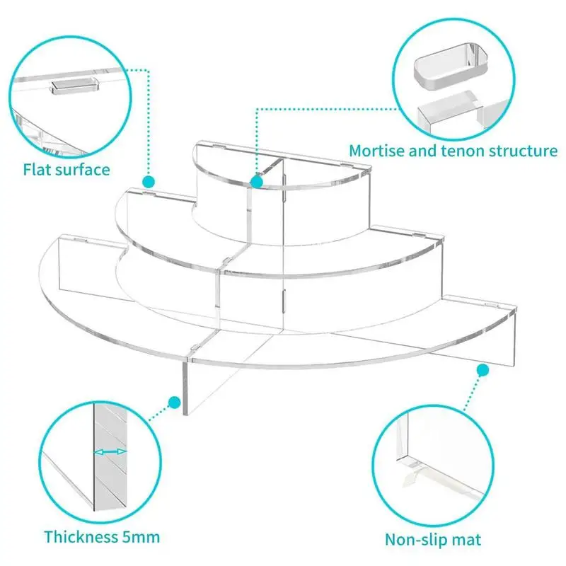 Подставка для выпечки тортов акриловая витрина столешница в форме полумесяца