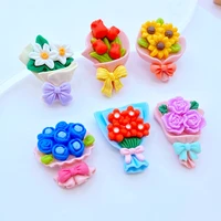 612pcs new cute mini simulated bouquetflower flat back resin cabochons scrapbooking diy jewelry craft decoration accessories