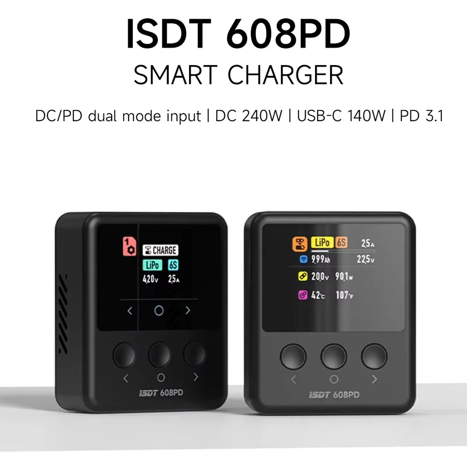 ISDT 608PD DC 240W PD3.110A/140W USB-C 5A умное Цифровое зарядное устройство аккумуляторы RC