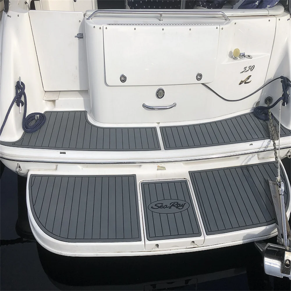 Sea Ray 370 Sundancer Swim Platform Pad Boat EVA Foam Faux Teak Deck Напольный коврик Клейкая подкладка SeaDek Пол
