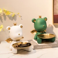 violent bear snacks dry candy fruit tray storage ornaments animal miniature figurines living room home decoration accessories