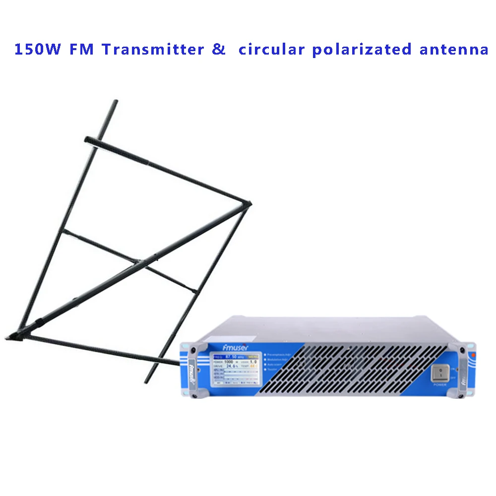 

FMUSER FSN-150W 100W 150watts FM Radio Transmitter Broadcat Station CP100 Circularly Polarized Antenna Coaxial Cable For Sale