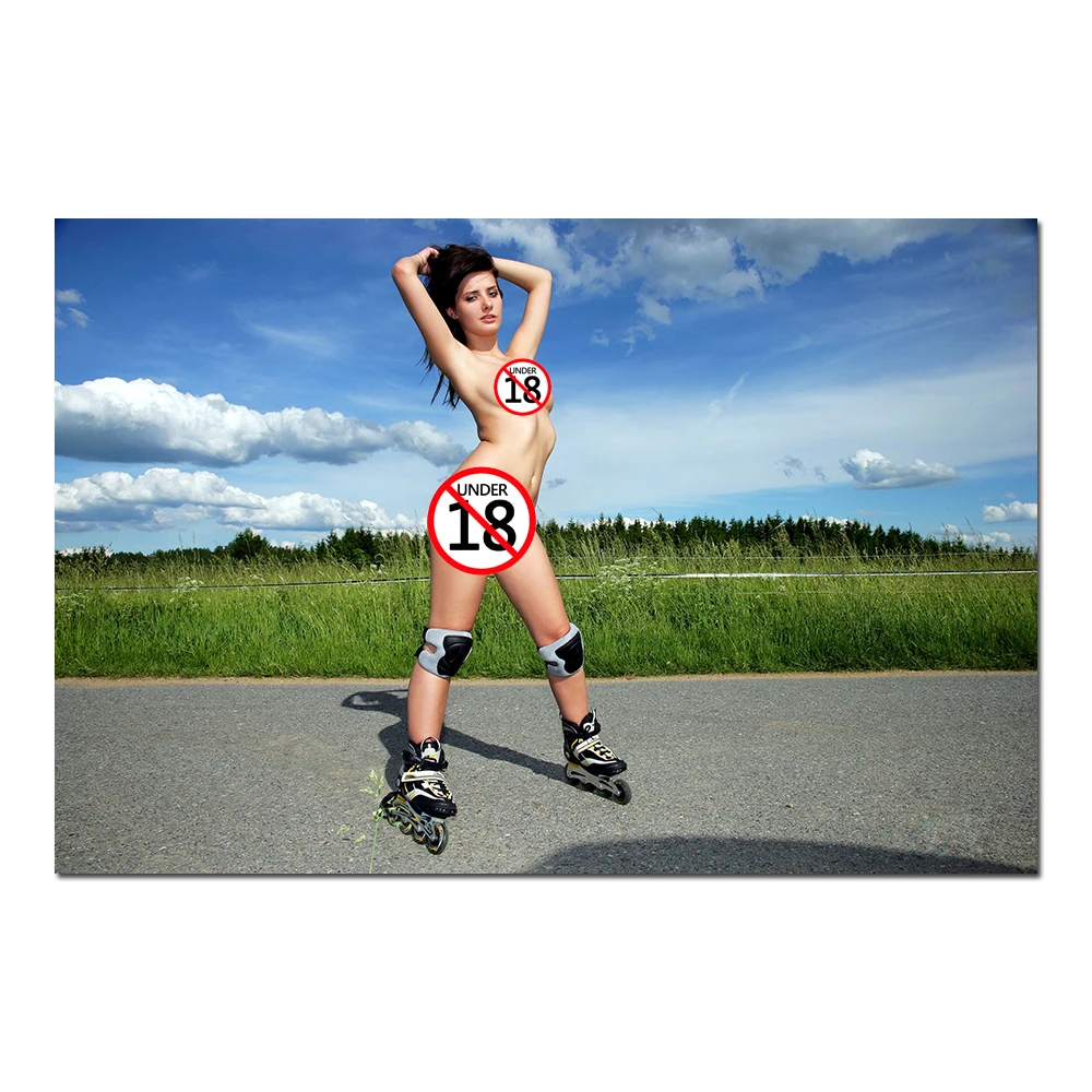 1 шт., настенный плакат с изображением девушки на коньках 1 шт., настенный плакат с изображением девушки на коньках