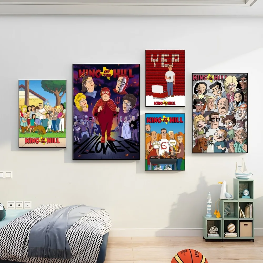 

Cartoon K-King of the H-Hill Poster Self-adhesive Art Poster Retro Kraft Paper Sticker DIY Room Bar Cafe Vintage Decorative