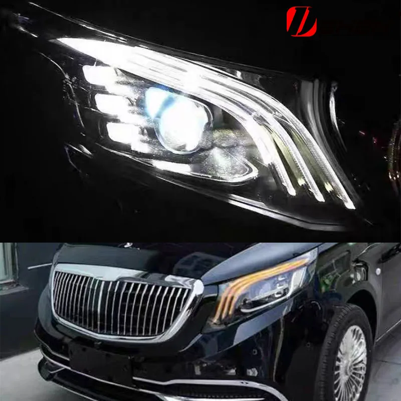 

Передняя фара для Benz Vito светодиодный, фара 2015-2022, фары Vito V260, сигнал поворота, фара дальнего света, объектив проектора Angel Eye