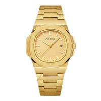 pintime luxury mens watch fashion full steel quartz wristwatch waterproof date male clock relogio masculino relojes para hombre
