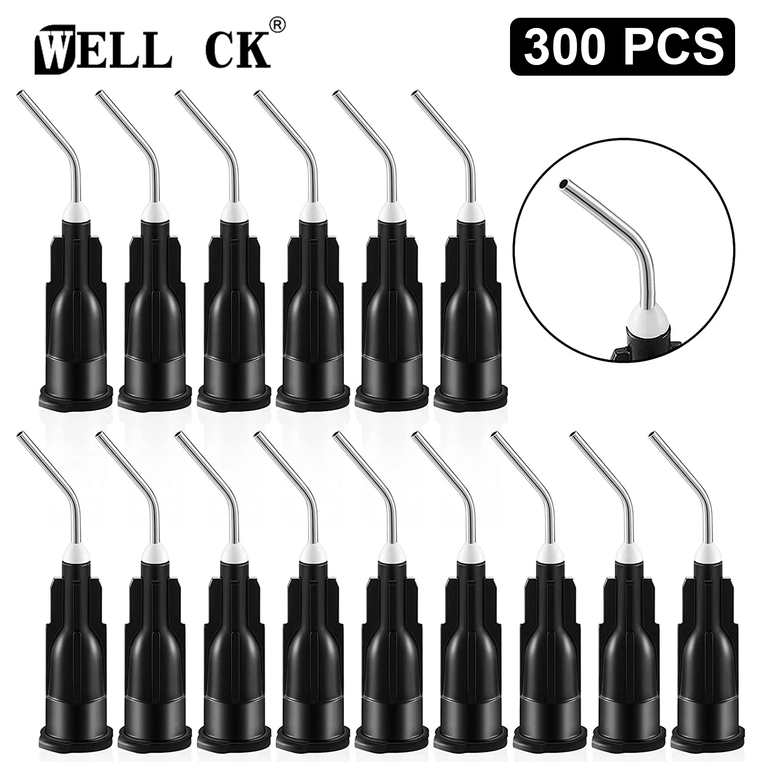 

300pcs/lot Equipment Irrigation Bent Needle Tips Dental Flow Sealant Etchant Composite Resin Acid Reagent Delievery Syringe Ti