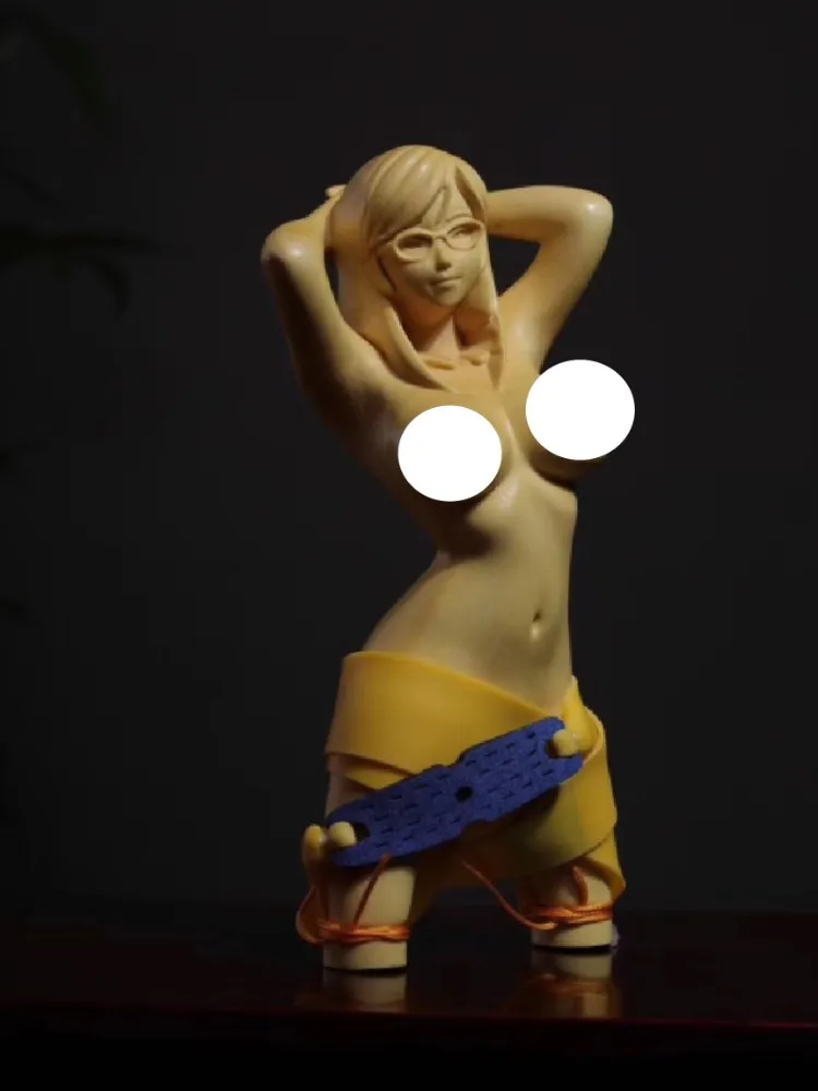 

Статуя телесного цвета, деревянная Рогатка ручной работы, Женская Девушка, сексуальная скульптура для боди-арта, статуэтки, украшения для д...