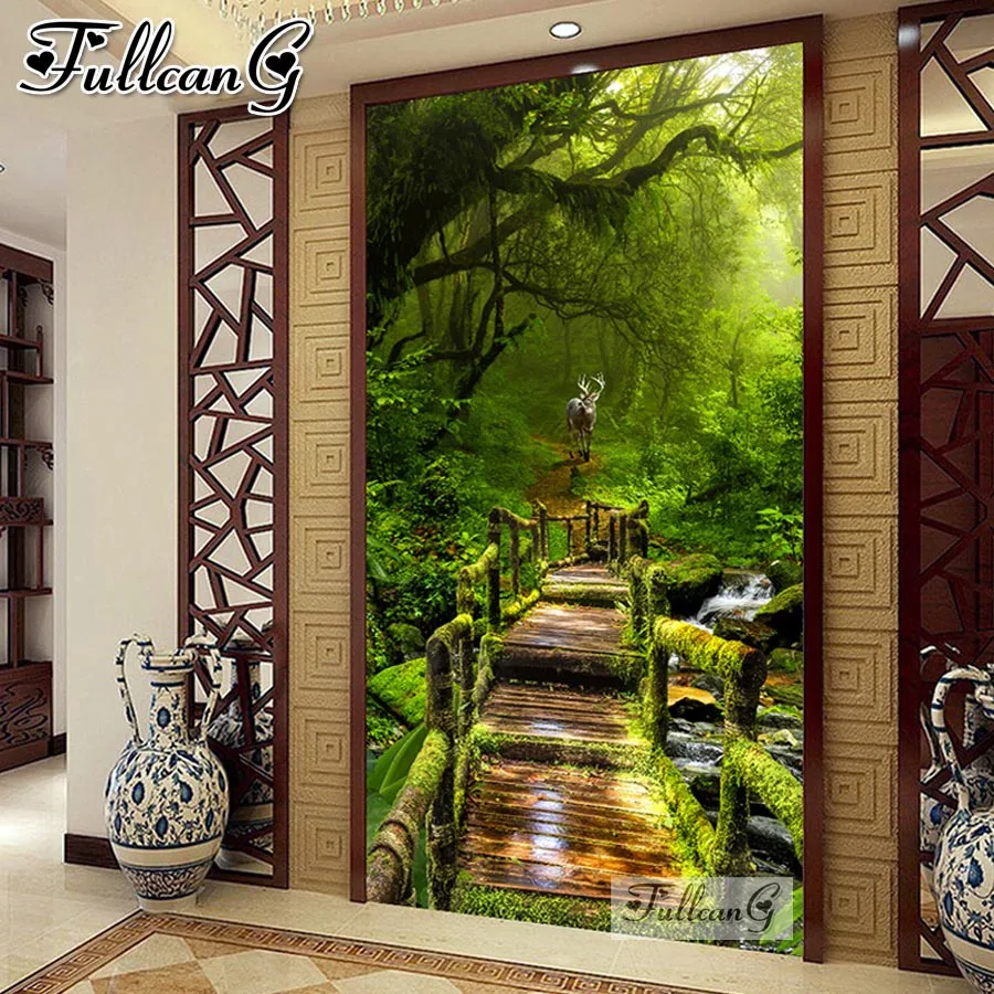 

Diamond Painting Forest Road Scenery Cross Stitch Kits New Arrivals Diy Full Rhinestone Embroidery Animal Deer Home Decor AA3918