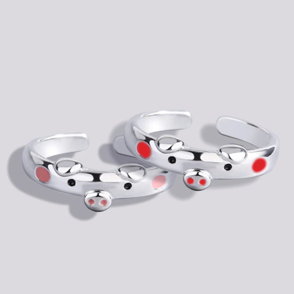 Симпатичное розовое эмалированное кольцо свинка популярное Открытое счастливая