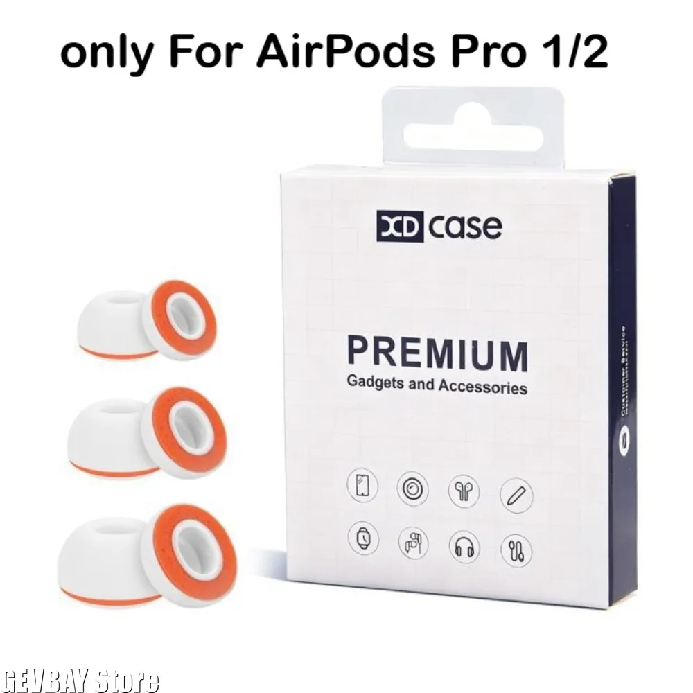 Фото Сменные амбушюры из пены с эффектом памяти для AirPods Pro 1/2, 3 пары, удобные губчатые насадки для наушников №1