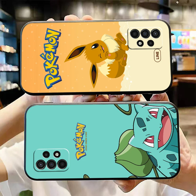 

Cartoon Pokémon Phone Case For Samsung Galaxy A31 A32 A41 A42 A51 A52 A71 A72 4G 5G Coque Liquid Silicon Carcasa Funda Soft