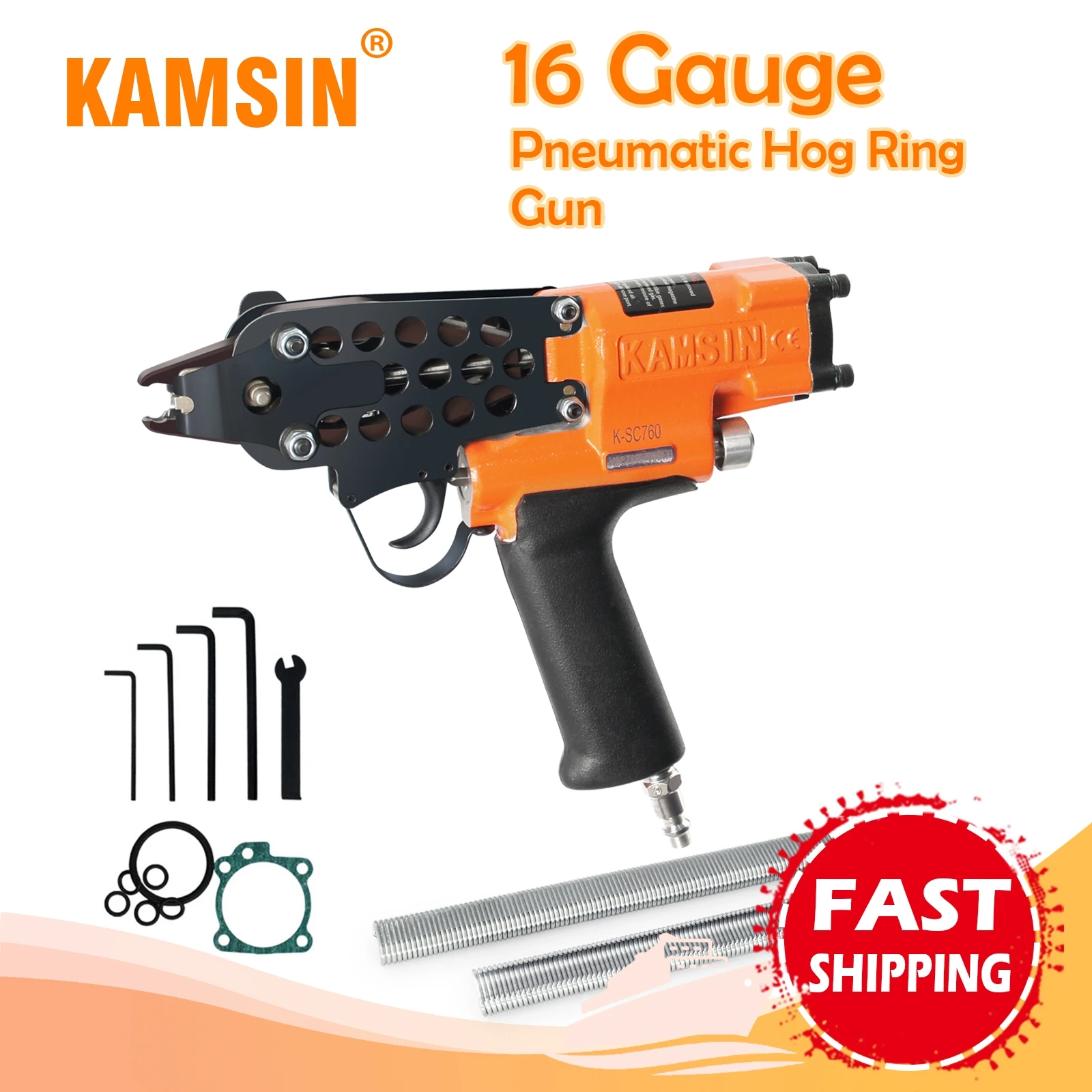KAMSIN K-SC760 16-калиметрический пневматический степлер для свиных колец подходит