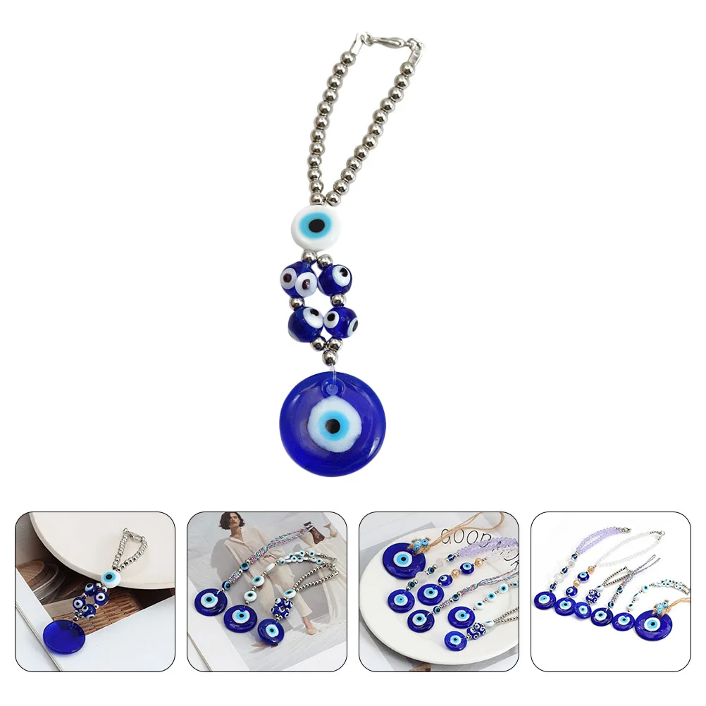 

Eye Evil Charm Blue Hanging Turkish Luck Key Ornament Good Keychain Charms Car Decor Holder Pendant Amulet Ring Lucky Bead