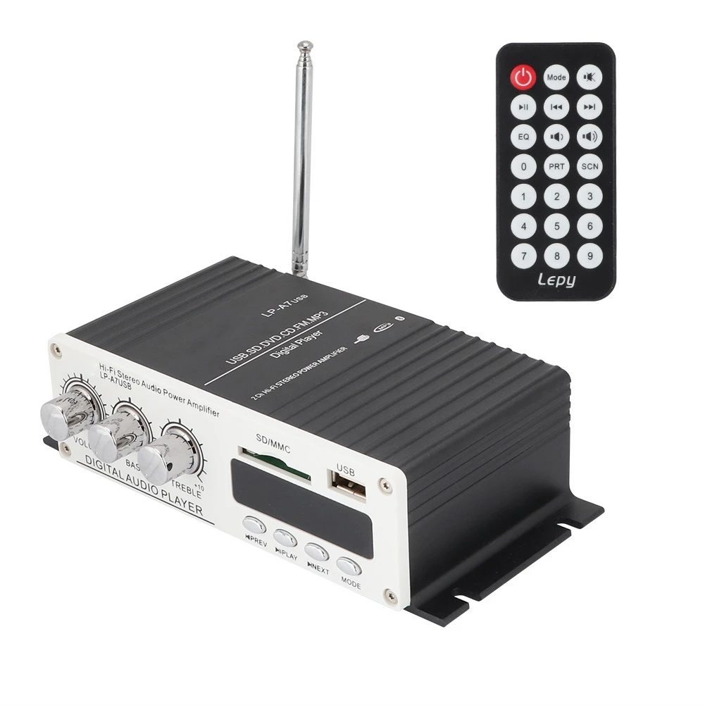 

Bluetooth A7 Digital Audio Speaker Power Amplifier FM with Remote/USB/MP3