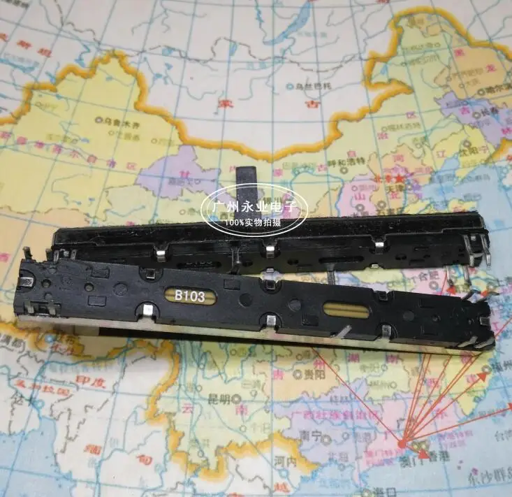 

1 Piece 75MM Side Feet 8 Pin B10K B103 Straight Slide Potentiometer Dual Channel Mixer Fader