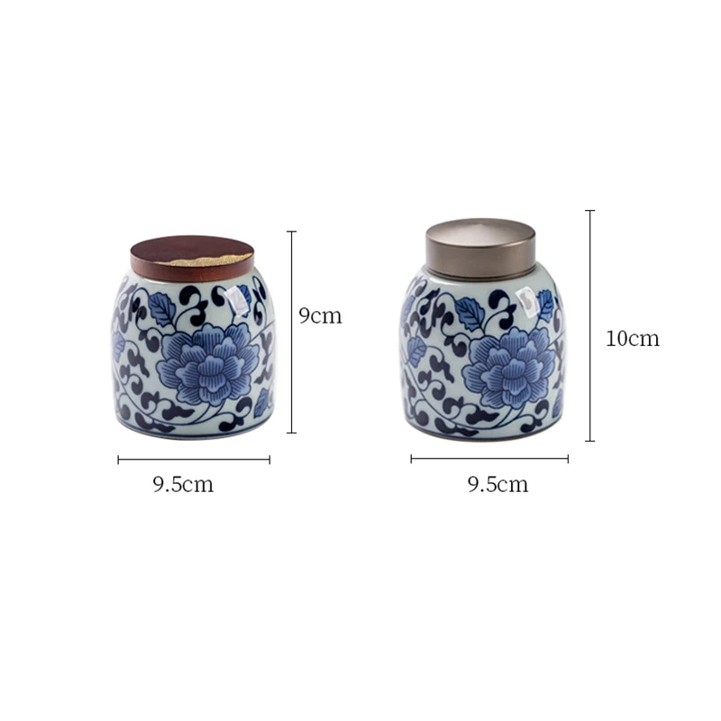 Синий и белый фарфоровый чайник герметичный сахар керамический орех контейнер