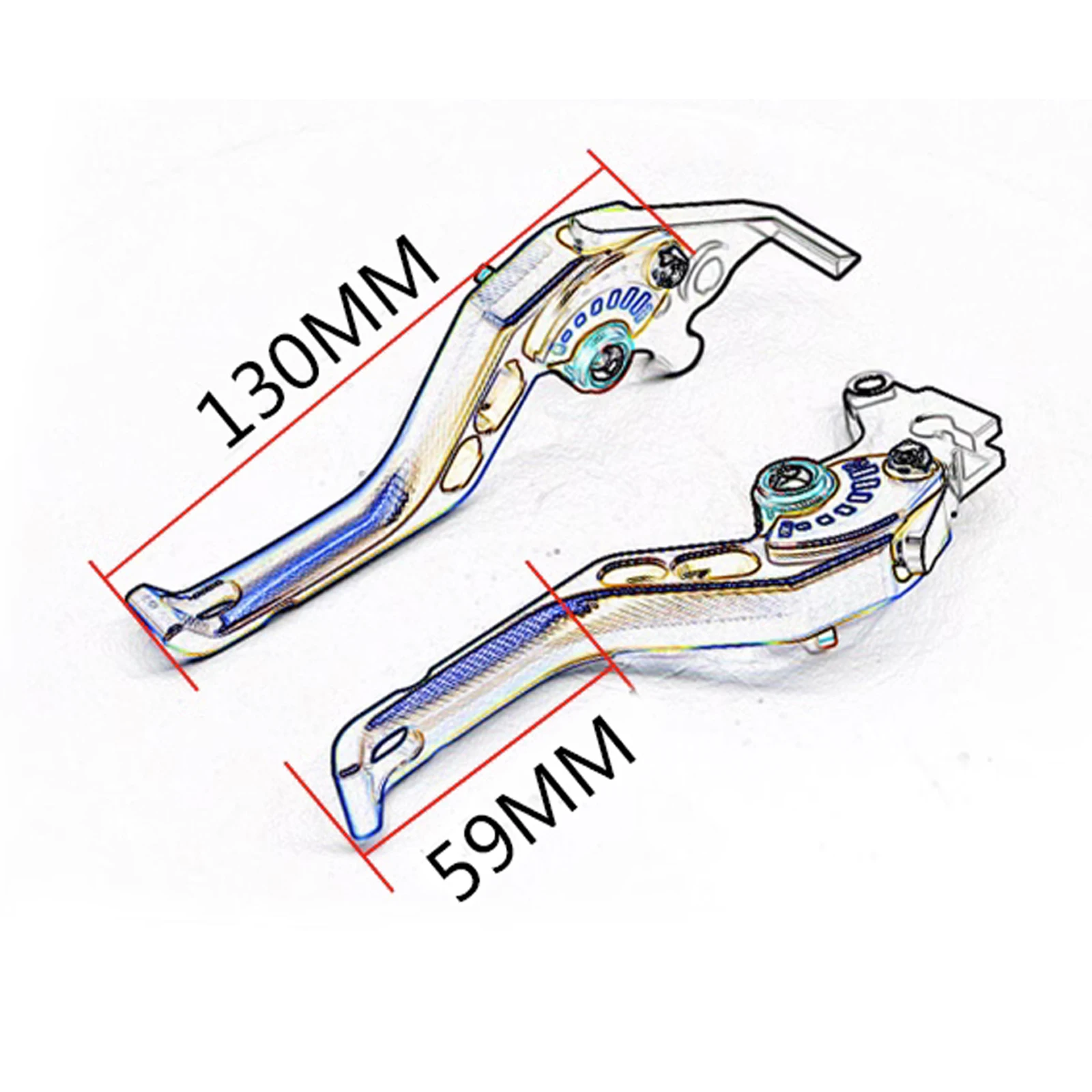 Фото Двухпальцевый CNC рычаг тормоза и сцепления для Suzuki GSXR GSX-S 125 600 750 950 1000 GSX-8S GSX-8R SV650 SV1000 Bandit GSF 650 1200 1250 №3