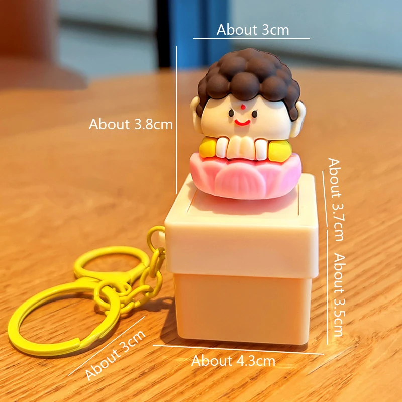 Новый мультяшный милый Будда 1 брелок для снятия стресса со звуком и светом