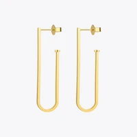 enfashion jewelry geometric big clips earrings gold color stainless steel long drop earrings for women earings eb171028