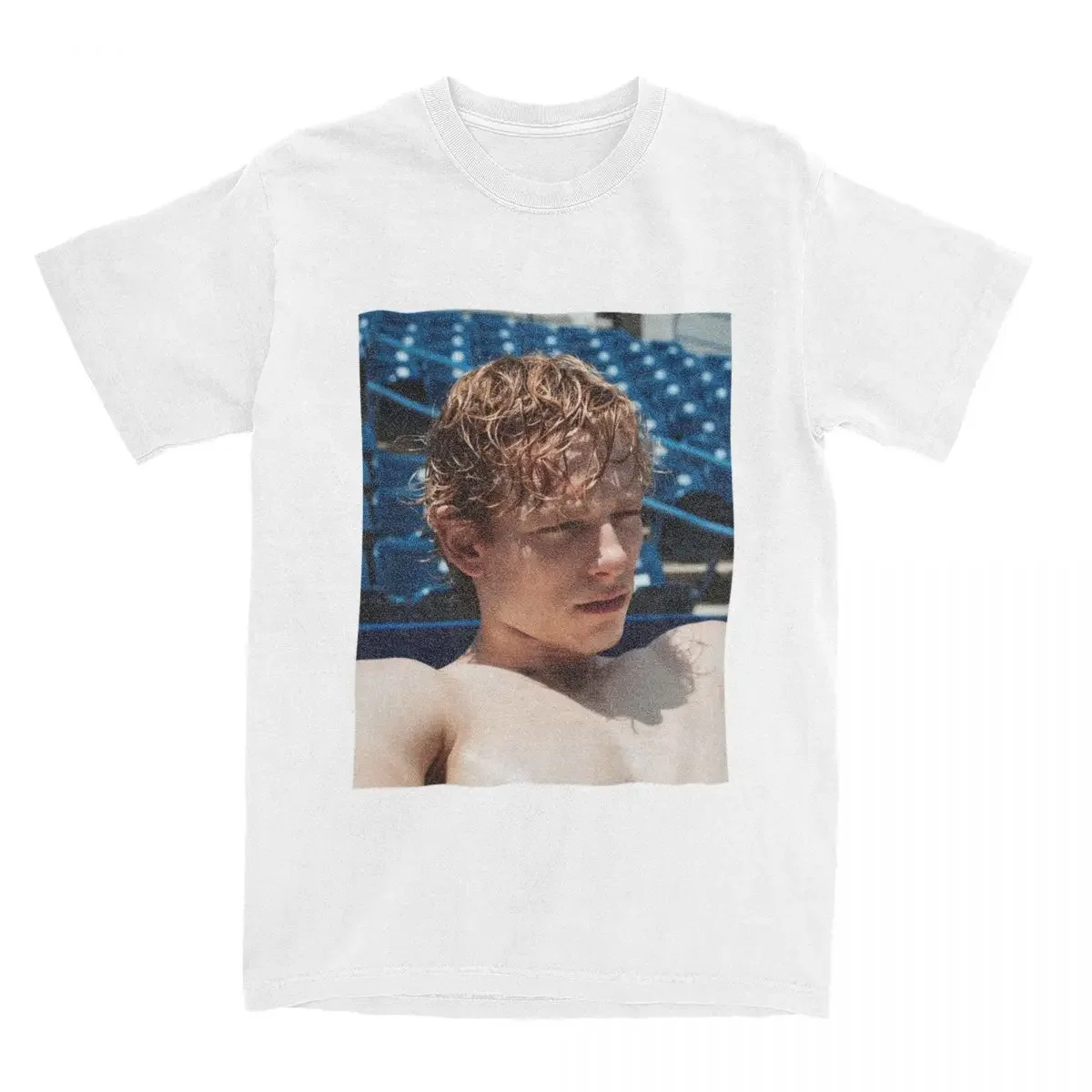 Футболка мужская с коротким рукавом и круглым вырезом из чистого хлопка