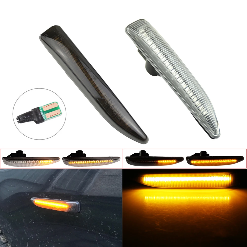 

1Pair For BMW 7 Series E65 E66 E67 E68 2001-2008 63137164757 Car Fender Side Marker Repeater Lights Dynamic LED Turn Signal Lamp