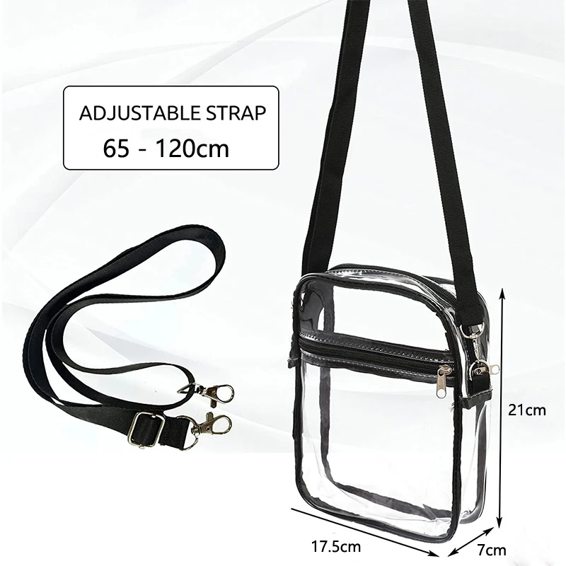 Clear Crossbody Bag Thickened PVC Stadium Approved Purse Bag for Concerts Sports Events Transparent Unisex Shoulder Messenger images - 6