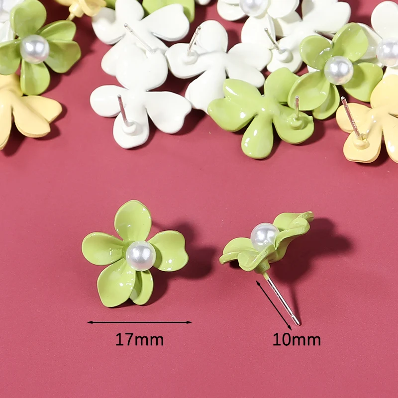 Женские серьги-гвоздики с жемчужинами 3 размера 16/17/19 мм