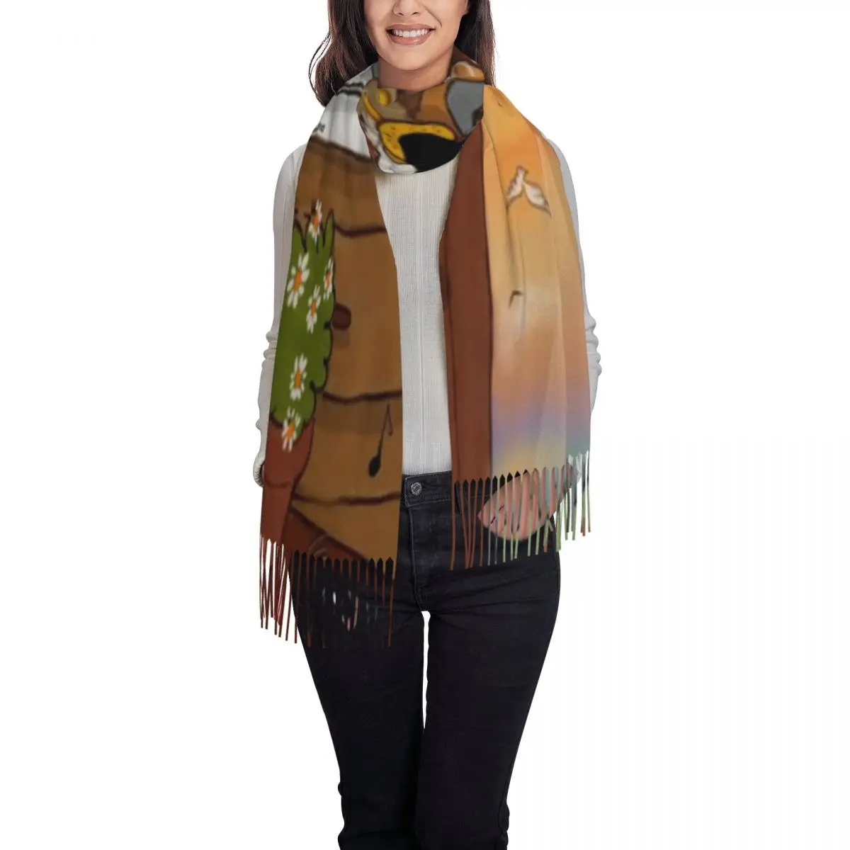 Stanis Washing The Dishes 72x197см Шаль Шарф с кисточками