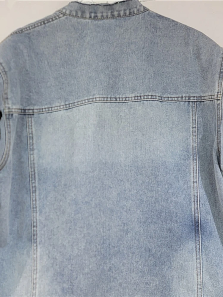 Женский Джинсовый блейзер DEAT однобортный пиджак свободного покроя в стиле