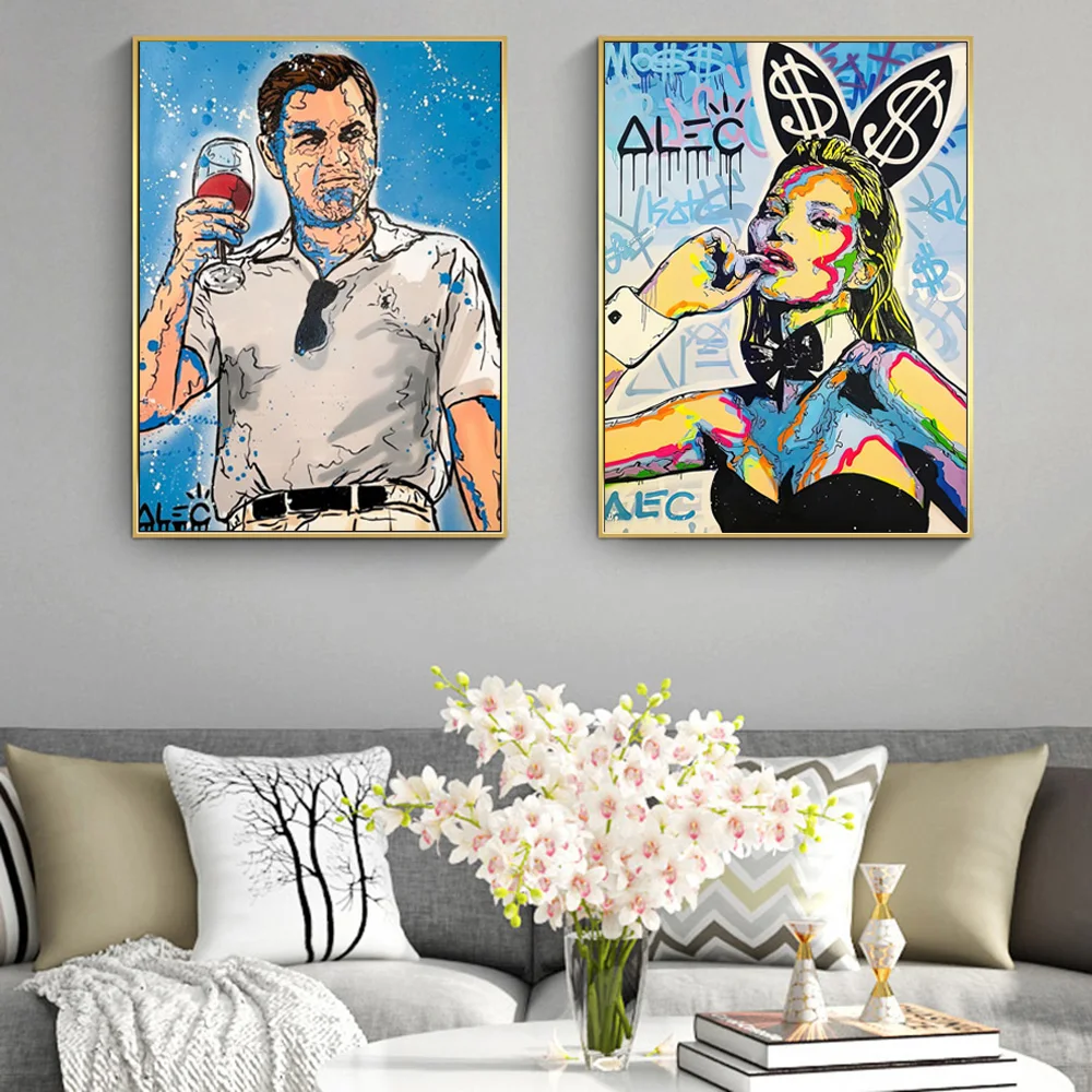 Alec портрет граффити Искусство Холст Плакаты и принты фотокартины Печать на
