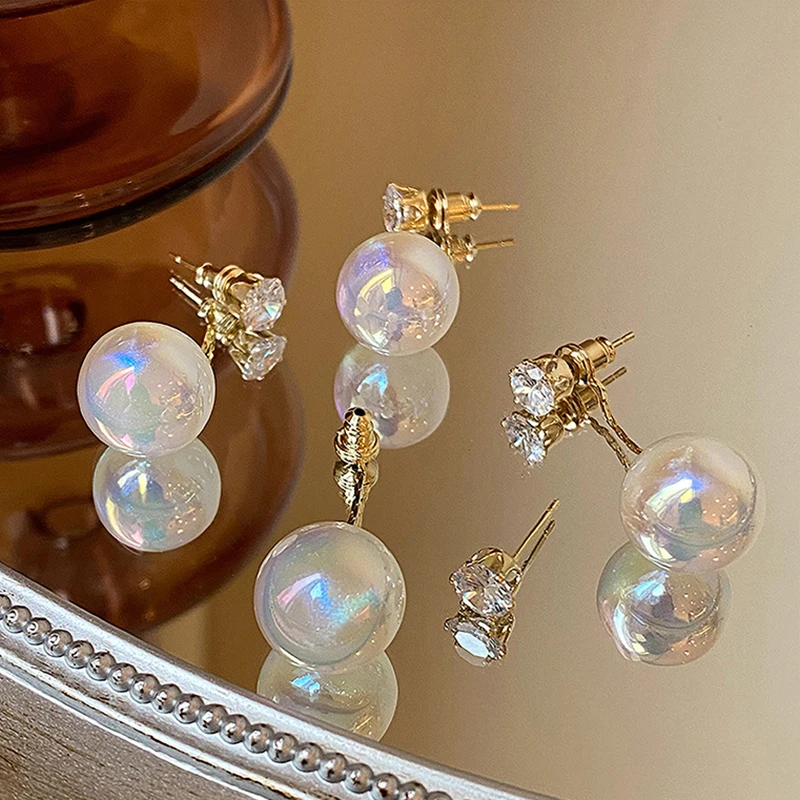 Модные изысканные серьги из циркония с жемчугом для женщин и девушек ювелирные