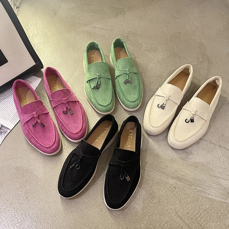 

2023 New Women's Flat Shoes Tassel Decoration Classic Lazy Shoes Spring Autumn Women's Shoes Casual Comfortable Walking Shoes