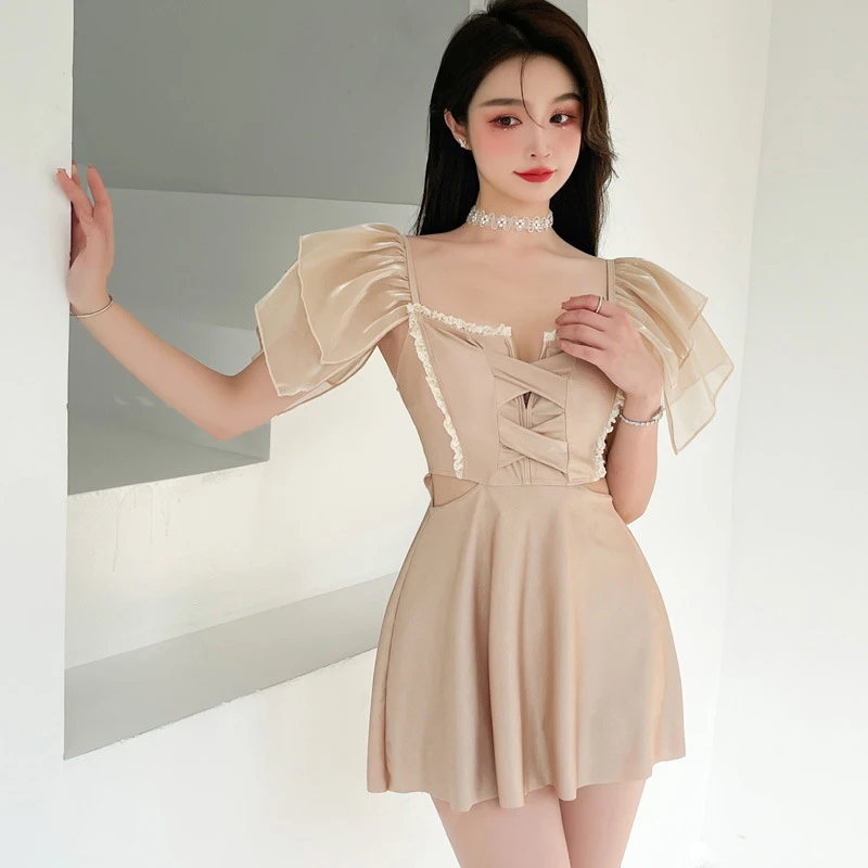 

Swim Suit Women Swimwear Swimsuit One Piece New 2022 Ins Sexy Backless Solid Polyester Bathing Whole Bikini Female Beach Lady's