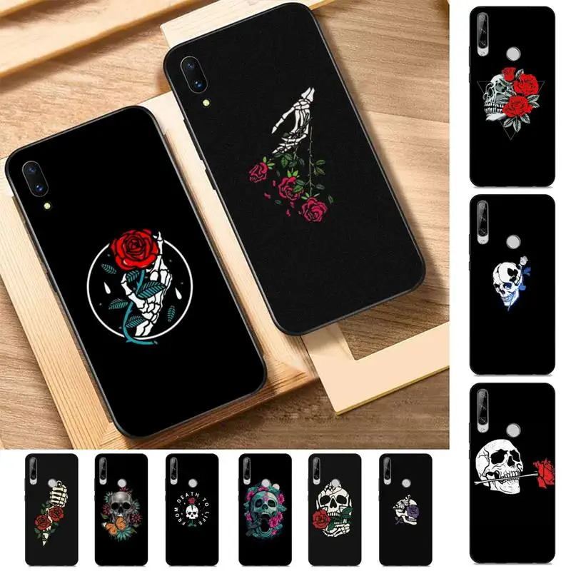 

Rose Skull Love Phone Case for Huawei Y 6 9 7 5 8s prime 2019 2018 enjoy 7 plus